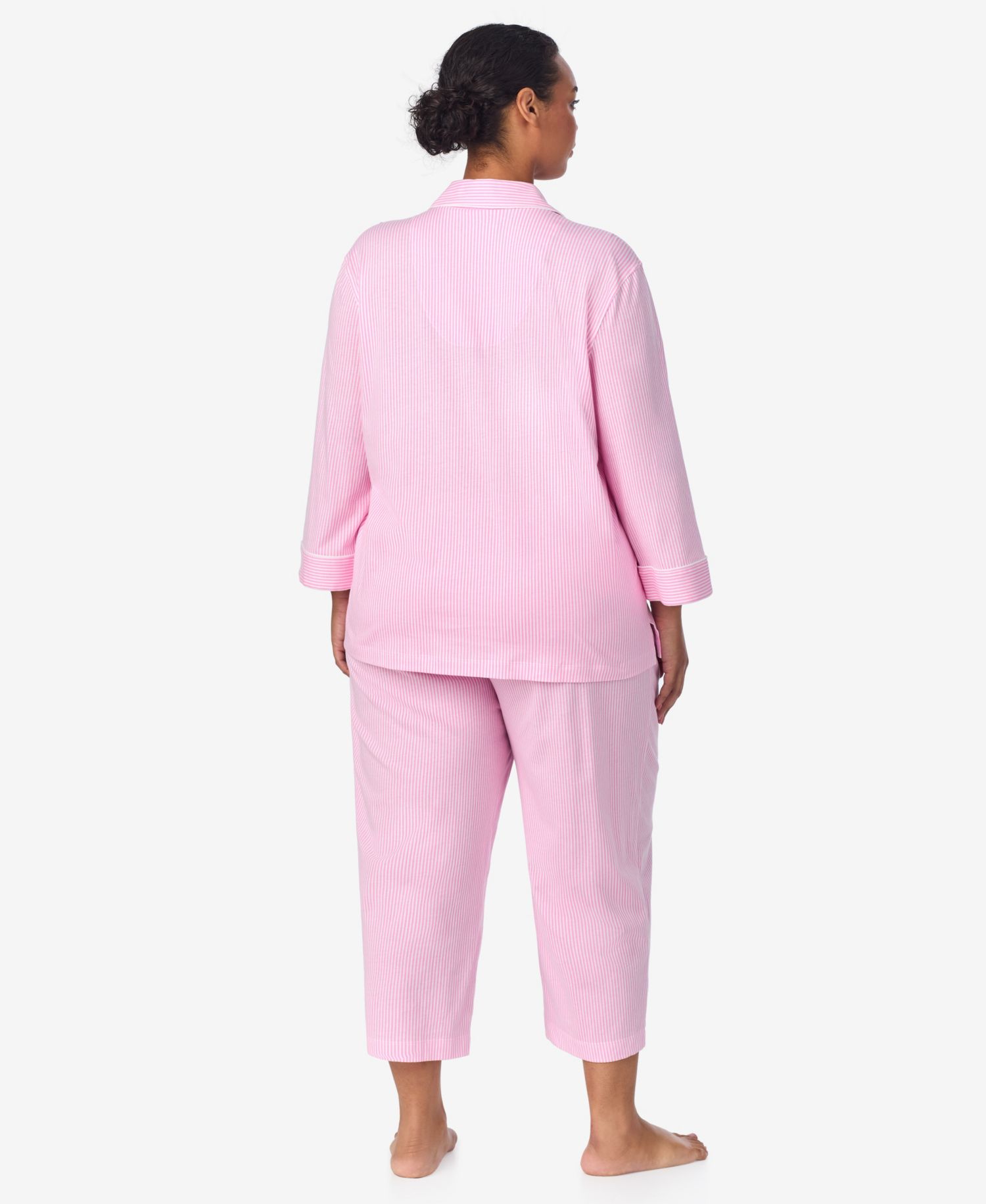 Plus Size Button-Front Top and Pants Pajama Set