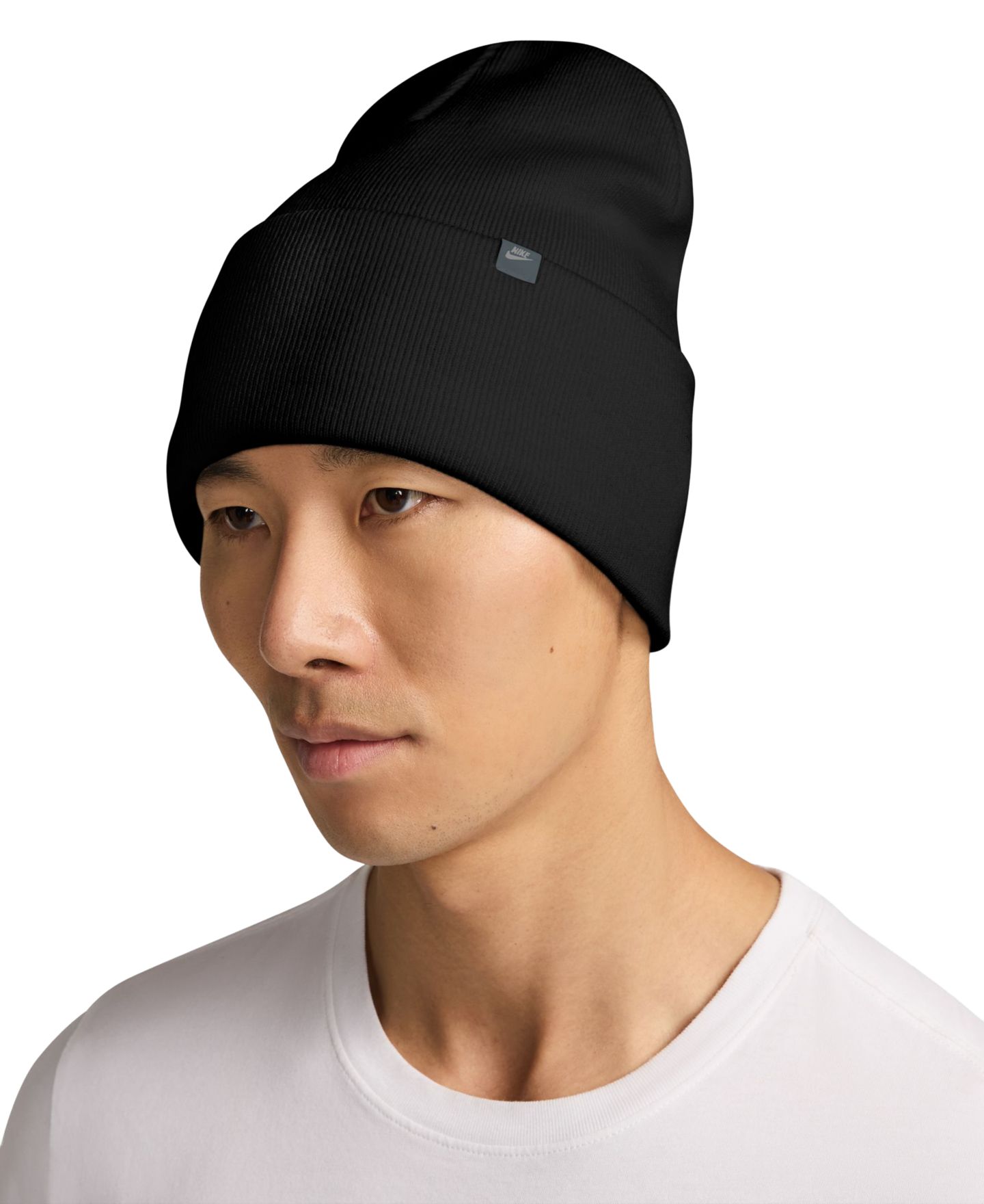 Шапка Nike Unisex Peak Tall-Cuff Satin, цвет: Чёрный / Белый — фото 2