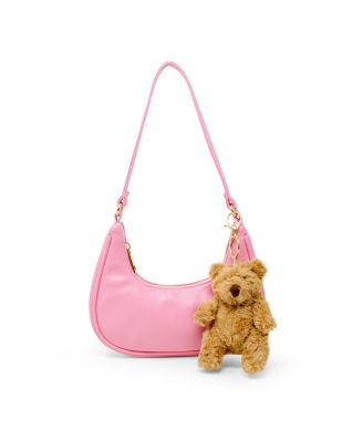 Girls Teddy Bear Charm Shoulder Handbag