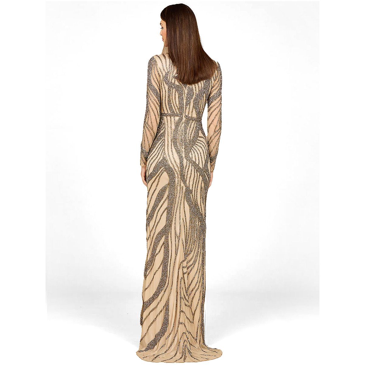 Lara Women's Cascading Beads Long Sleeve Dress view 2 — MAYCSS fashion products
