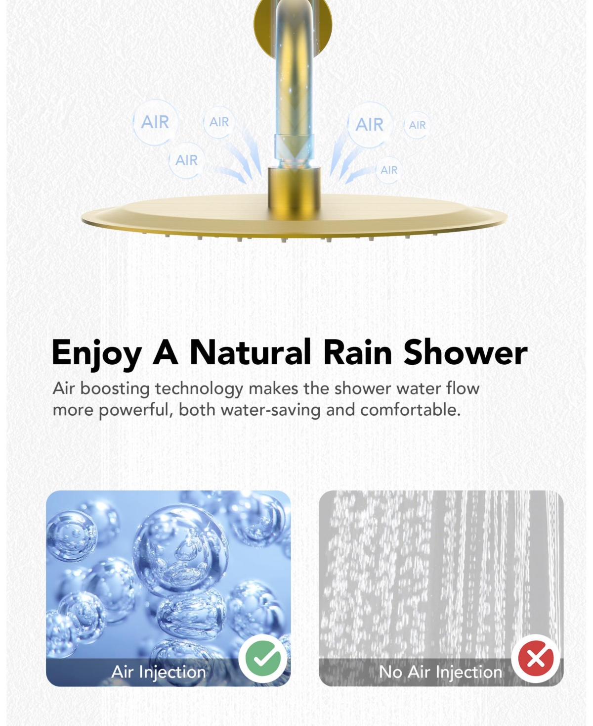 Everstrein Pressure Balance Shower System with 10" Rainfall Shower Faucet and Handheld Shower Spray