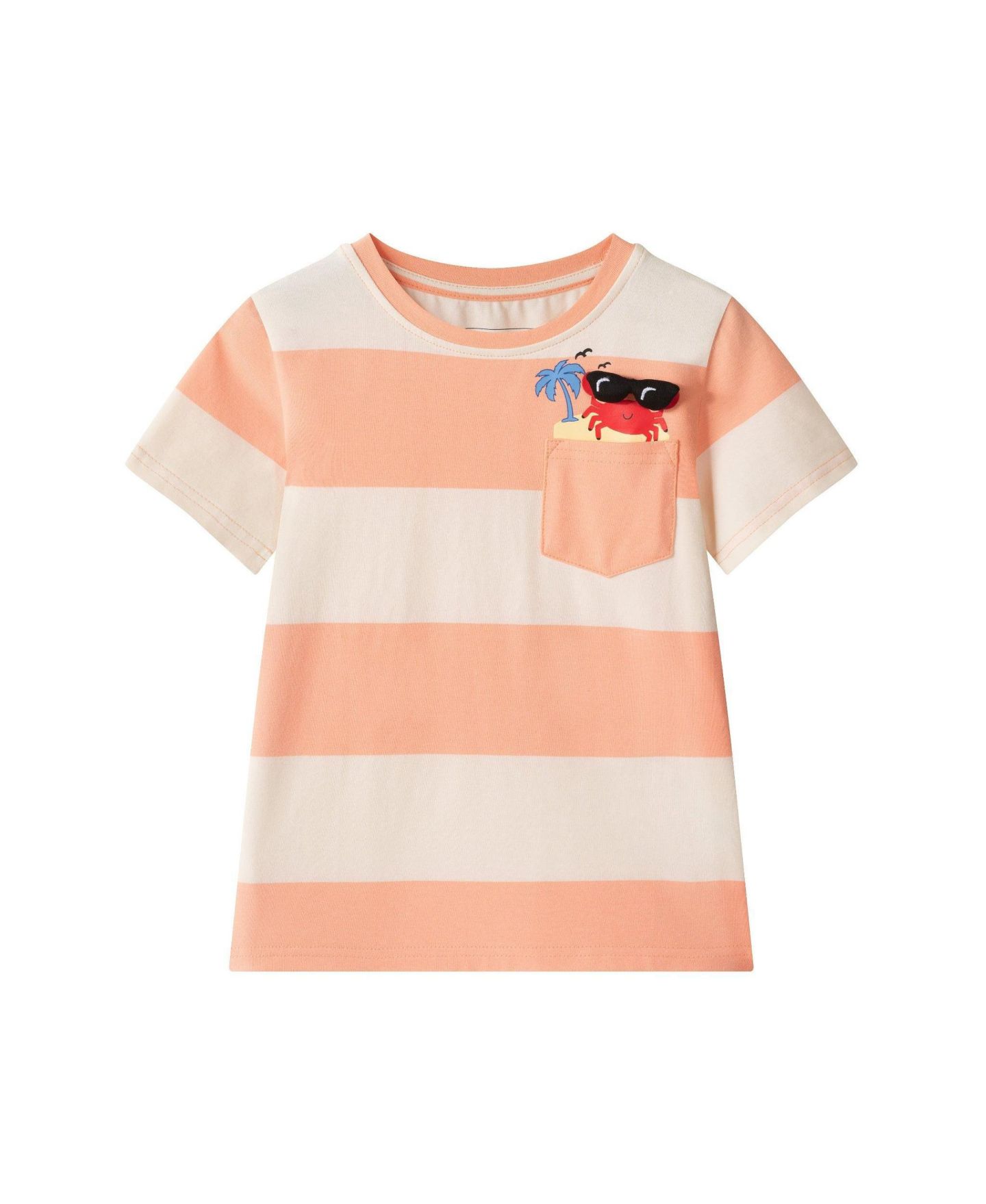 Футболки Andy & Evan /Child Striped Crab Graphic Pocket Tee Set для мальчиков-малышей, цвет: Оранжевый — фото 3
