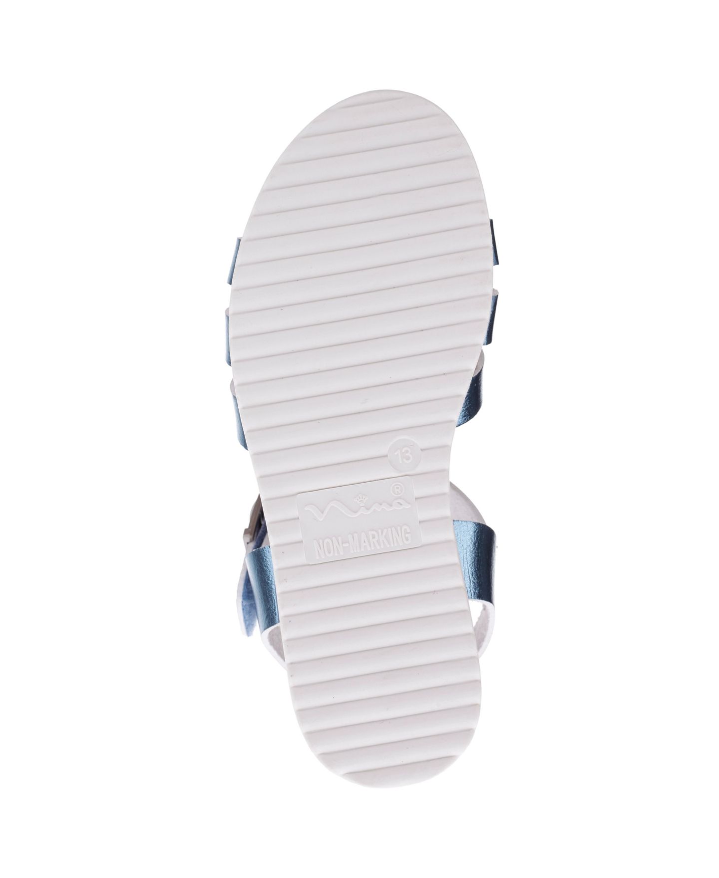 Сандалии Nina Lacey Metallic Adjustable strap Sandals для девочек, цвет: Синий — фото 9
