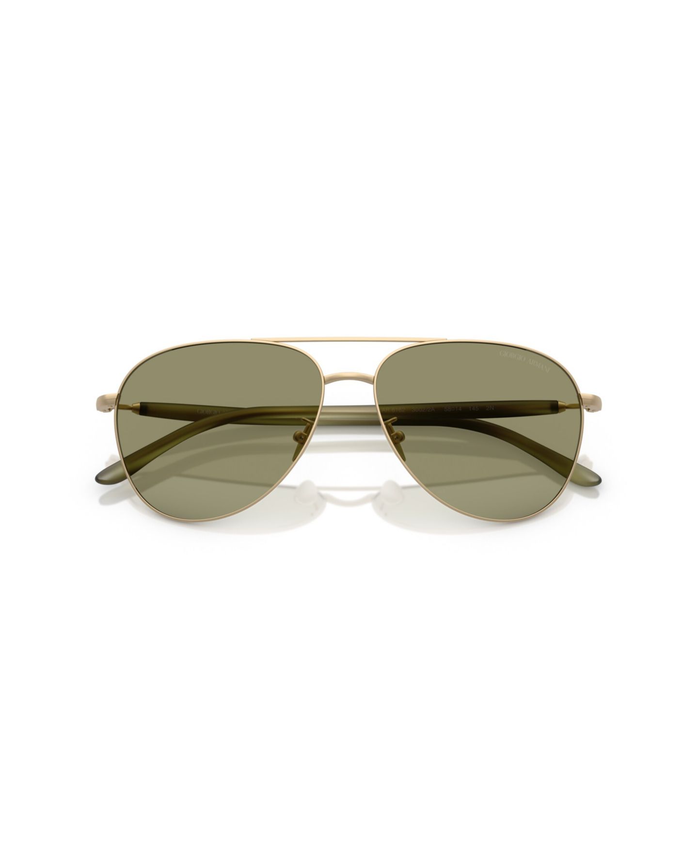 Мужские солнцезащитные очки Giorgio Armani Pilot Sunglasses, AR6162, цвет: Матовый бледный золотой — фото 5