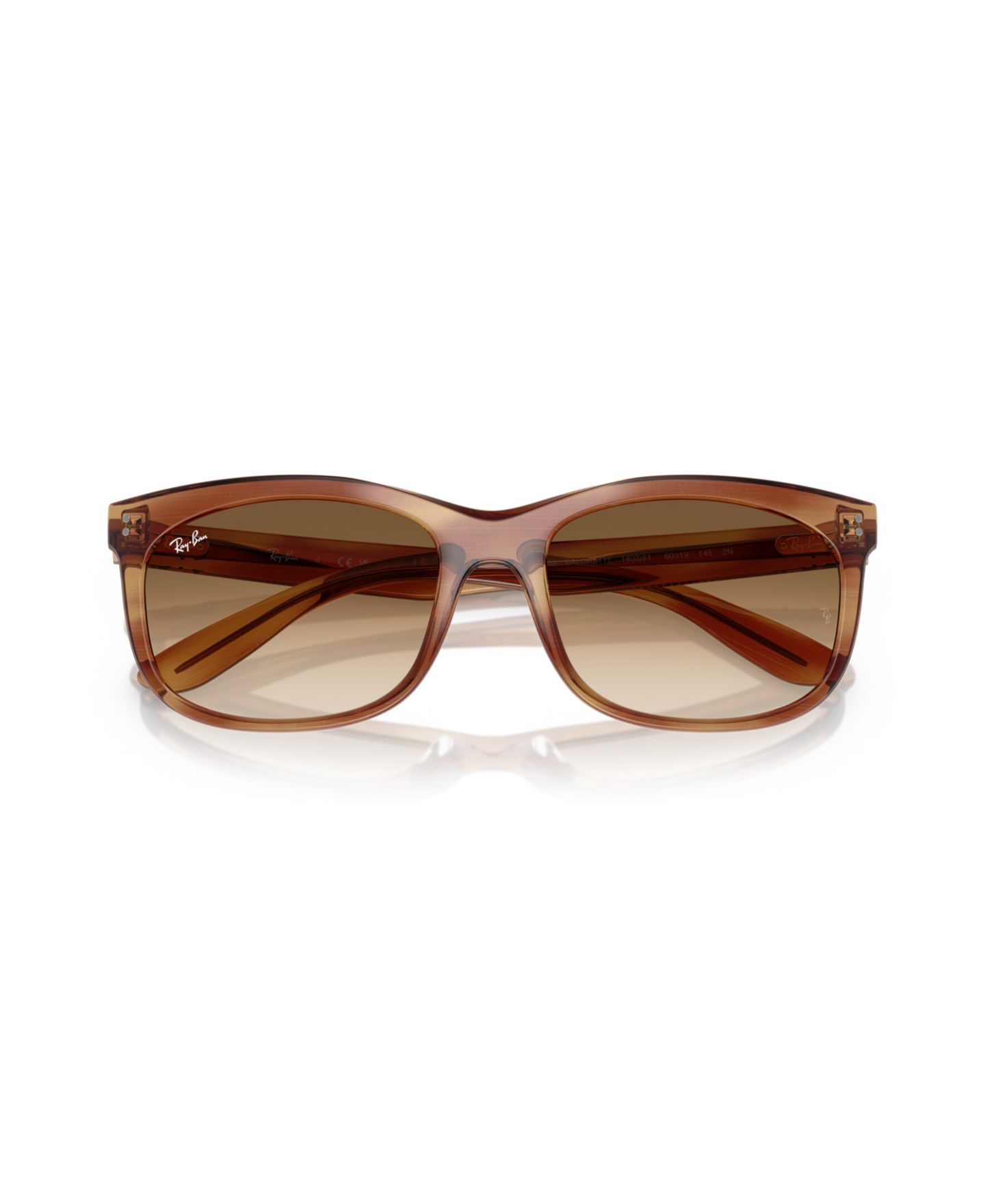 Солнцезащитные очки Ray-Ban Unisex Rectangle Sunglasses, Balorette RB2389, цвет: Полосатый коричневый — фото 5