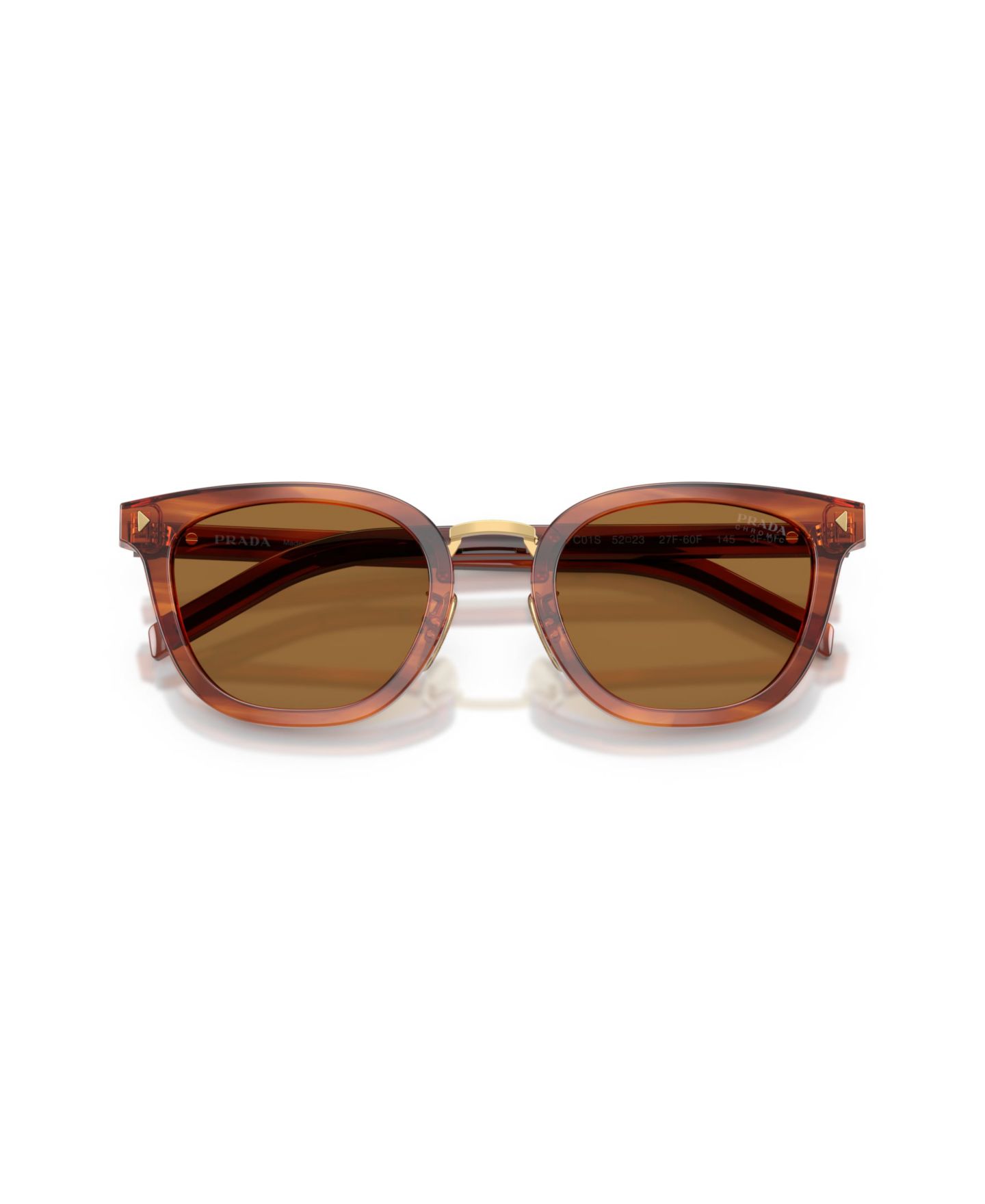 Мужские солнцезащитные очки PRADA Photochromic Cat Eye Sunglasses, PR C01SD, цвет: Гавана коньячный — фото 6