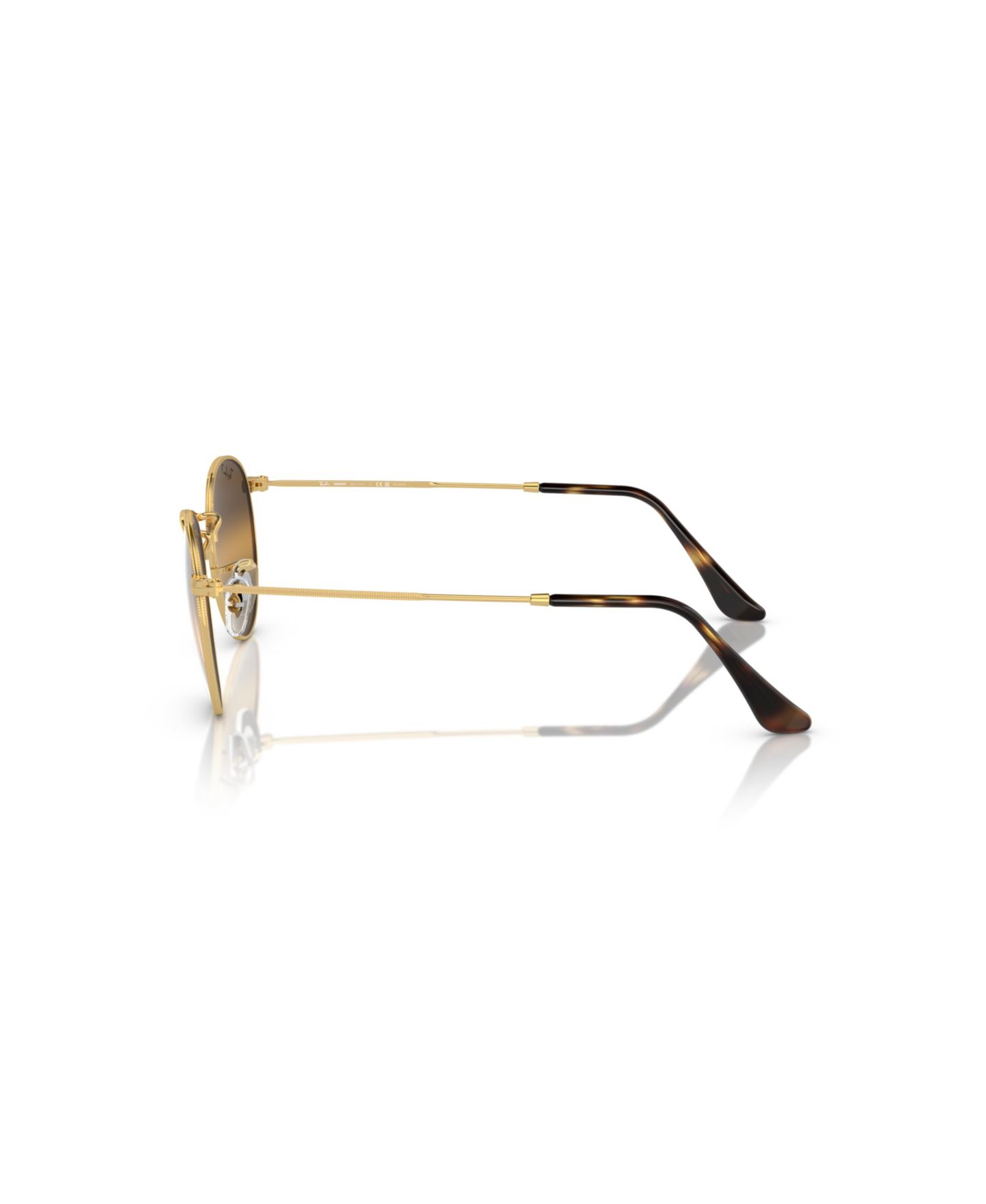 Мужские солнцезащитные очки Ray-Ban Polarized Round Metal Polarized Lenses, RB3447, цвет: Золотой — фото 3