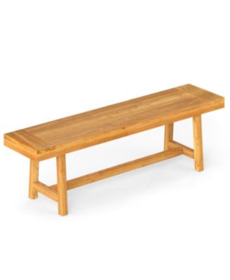Wooden Bench Seat for 3 People Sturdy Solid Wood Design