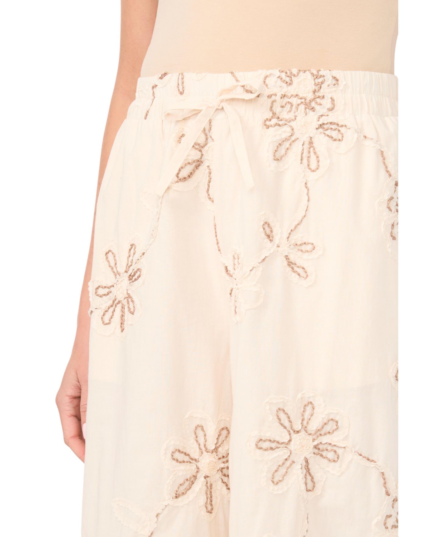 Женские брюки Vince Camuto Angled-Hem Elastic-Waist, цвет: Слоновая кость — фото 2