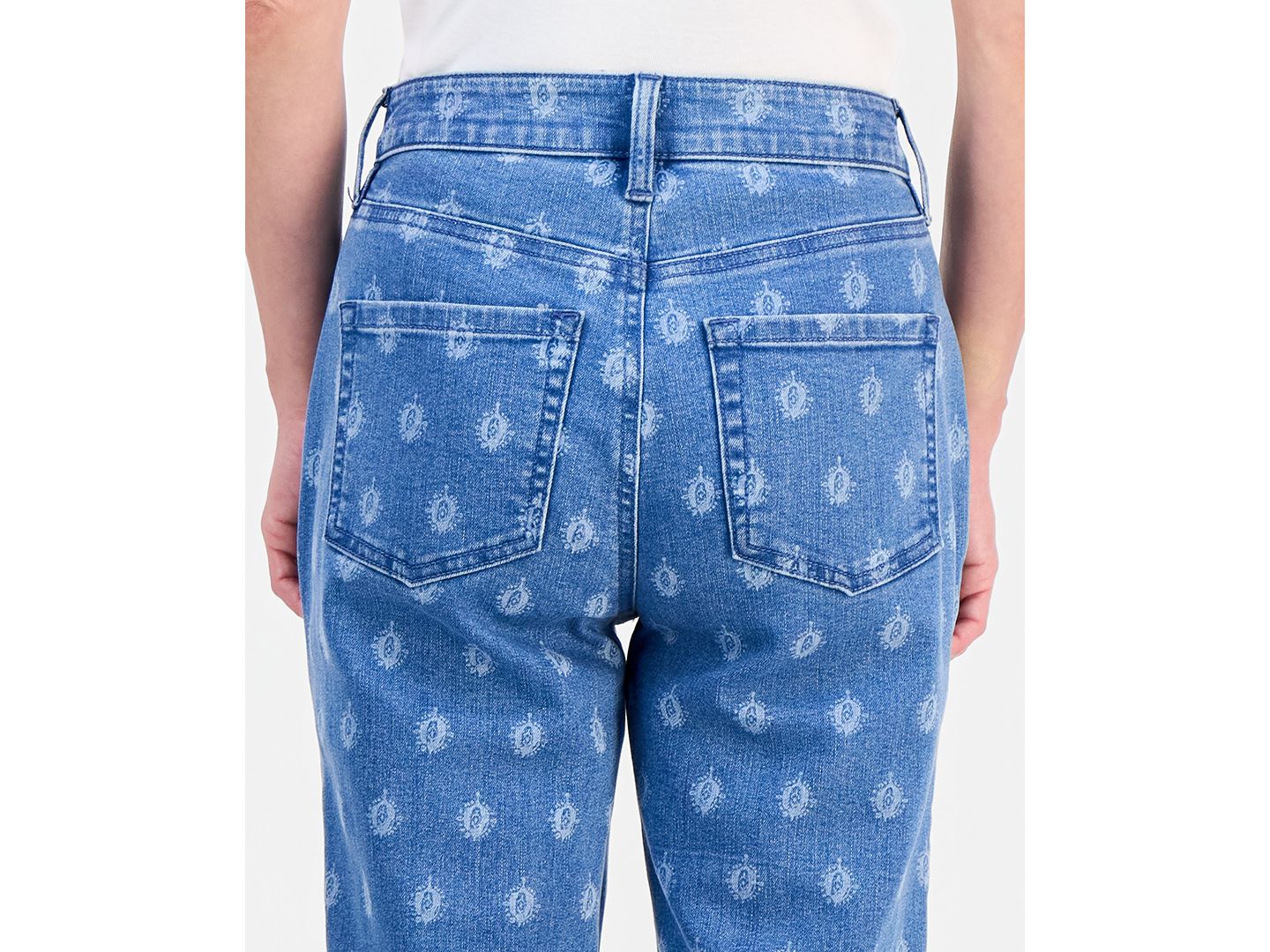Женские джинсы Style & Co Petite Printed High-Rise Straight, цвет: Варёный — фото 5