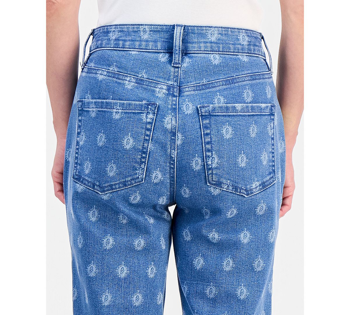 Style & Co Petite Printed High-Rise Straight Jeans, Macy's Exclusive view 5 — MAYCSS fashion products