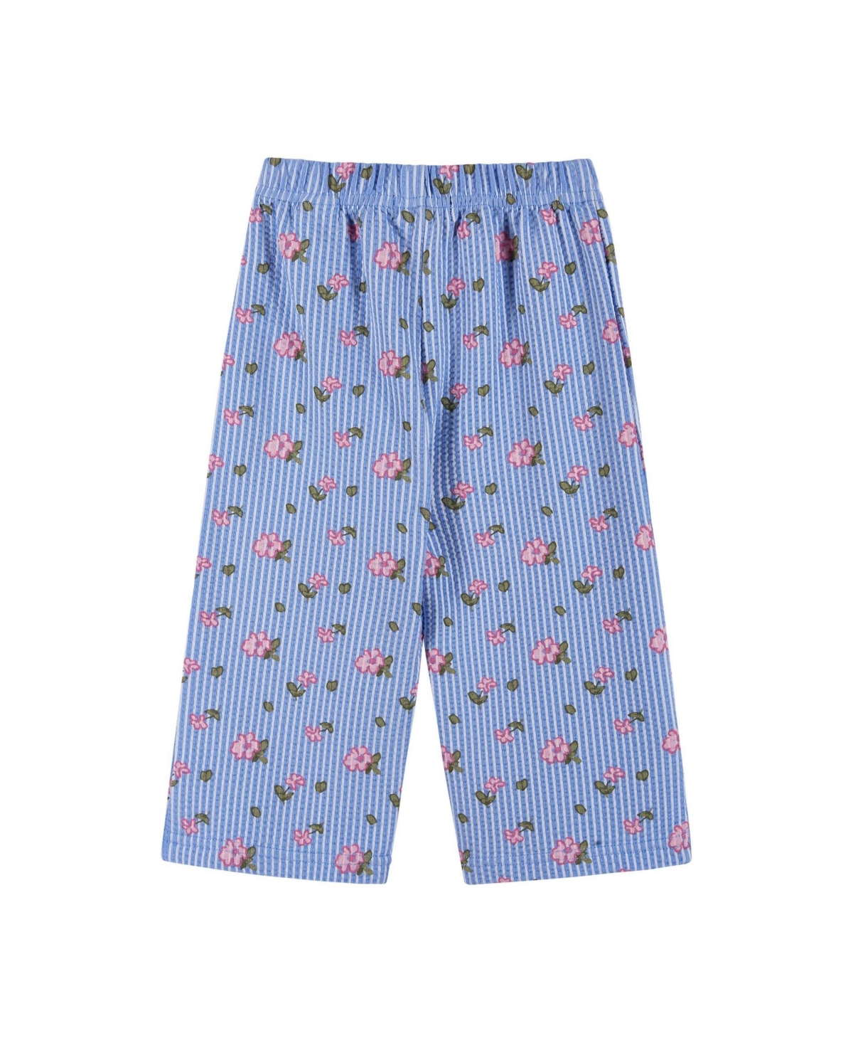Andy & Evan Baby Girls Floral Knit Seersucker Top and Pant Set