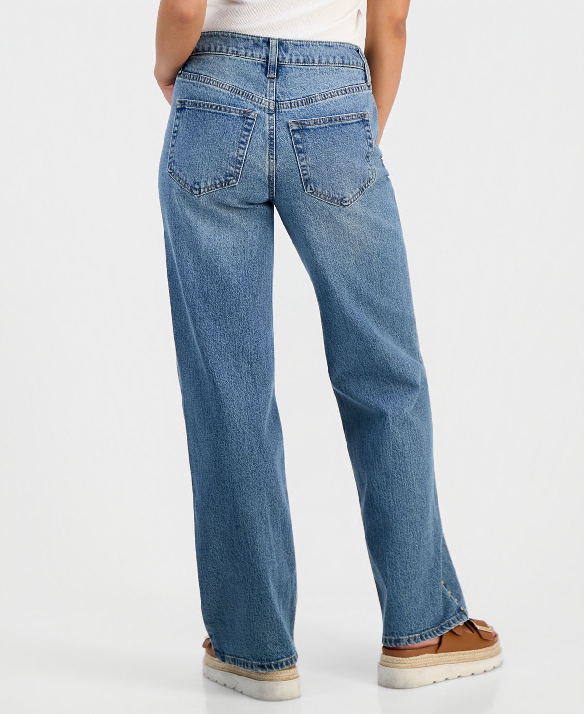 And Now This Petite High-Rise Embroidered Straight-Leg Jeans, Macy's Exclusive view 4 — MAYCSS fashion products