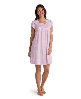 Women's Short-Sleeve Square Neck Short Gown