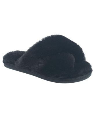 Women's X-Band Faux Fur Slippers