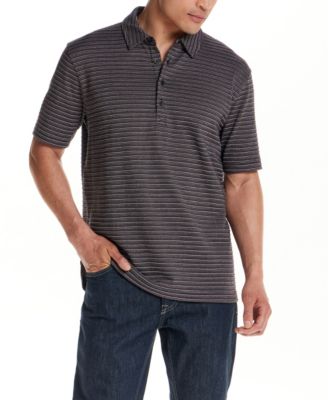 Men's Short-Sleeve Jacquard Stripe Polo Shirt