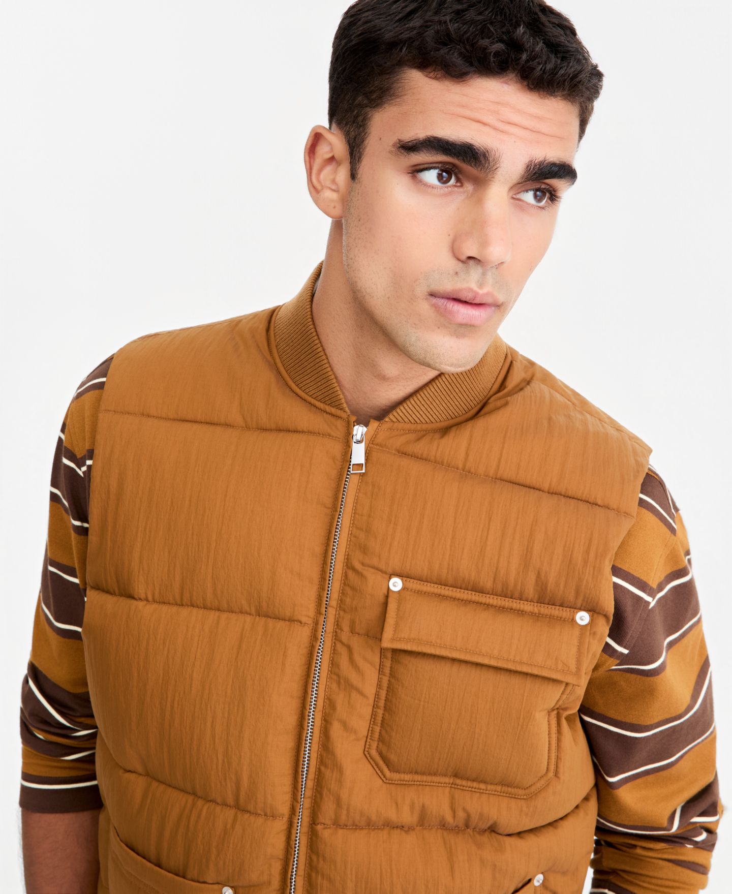 Мужской жилет Mode of One Relaxed-Fit Utility Puffer Vest, цвет: Tarnish Br — фото 3
