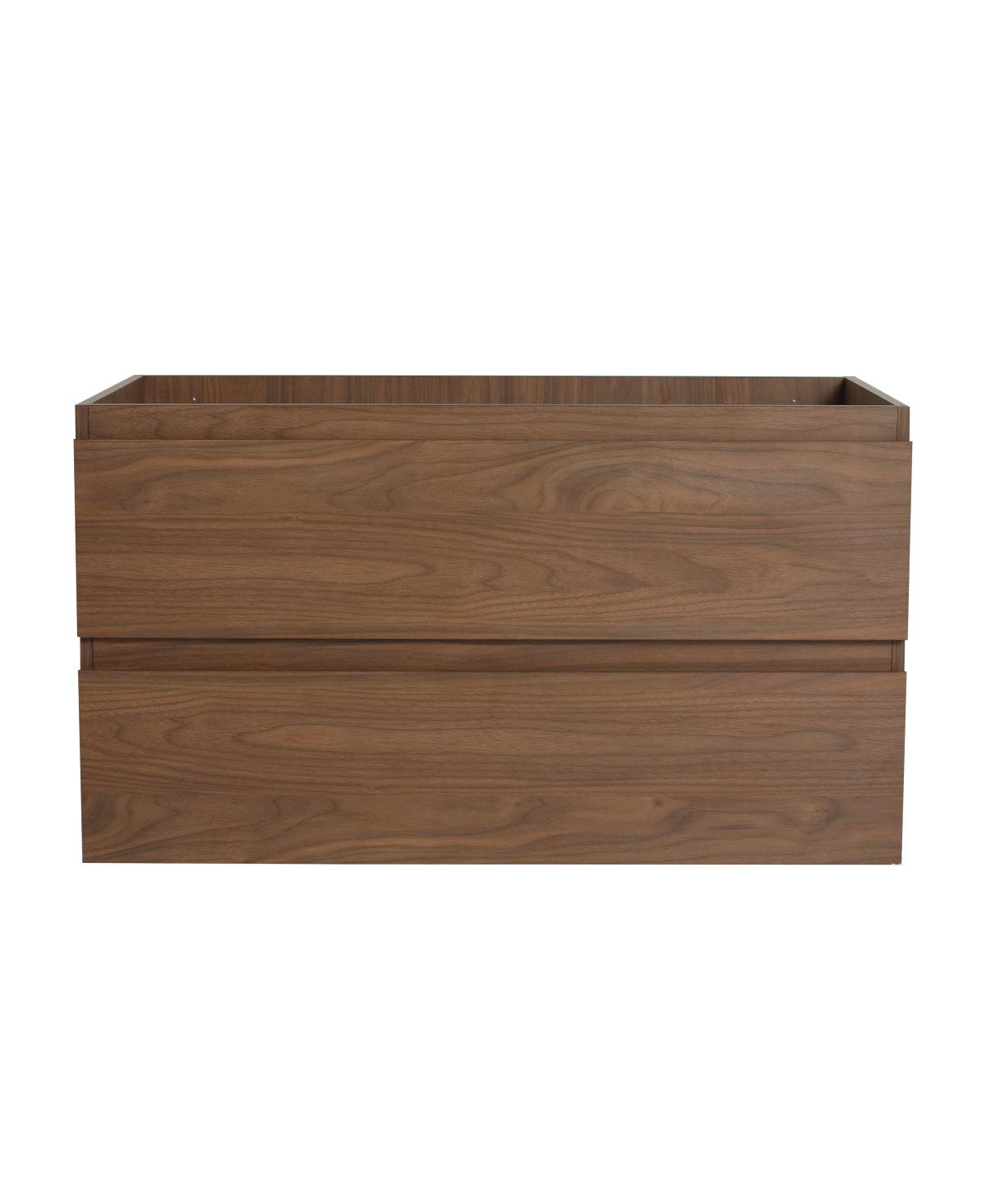 Sillysis Wall Mounted Bathroom Vanity Cabinet with Soft Close Drawers, Wood Grain Plywood for Modern