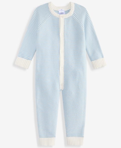 Детский хлопковый комбинезон First Impressions Everyday Baby Essentials в полоску, цвет: Синий