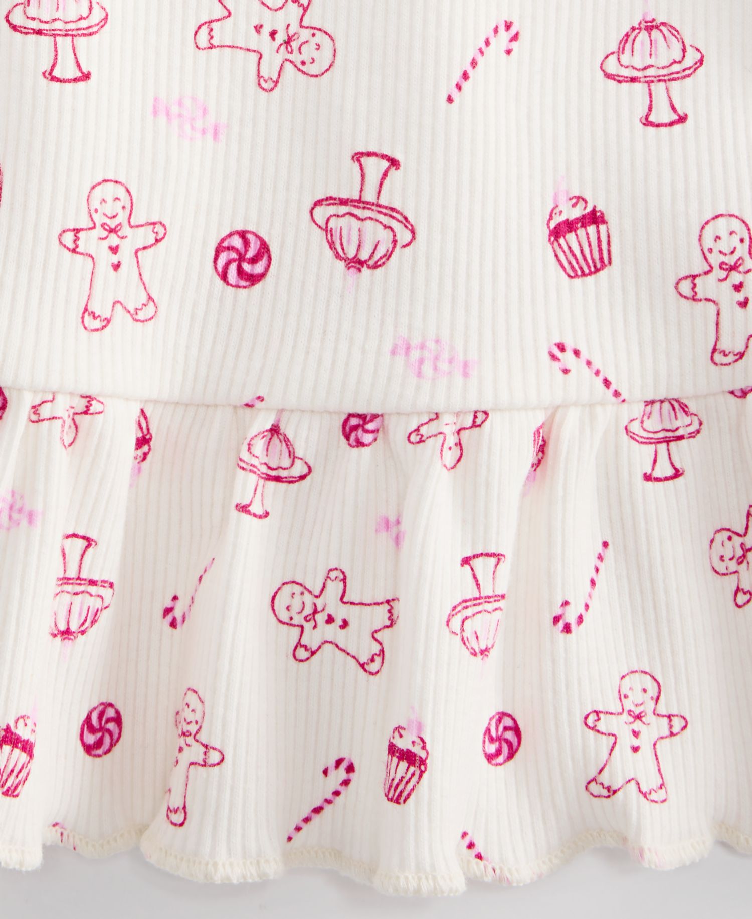 Baby Girls' 3M-24M Mix & Match Long-Sleeve Little-Treats-Print Peplum Ribbed Top