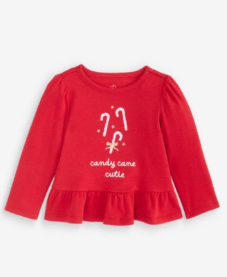 Toddler Girls' Mix & Match Candy Cane Peplum Top