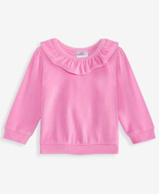 First Impressions Toddler Girls 2T-4T Mix Match Velour Ruffle-Neck Top Macys Exclusive - Bonbon 16$