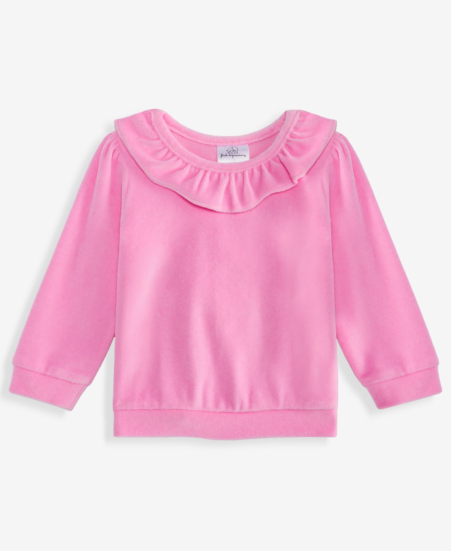 Toddler Girls' 2T-4T Mix & Match Velour Ruffle-Neck Top
