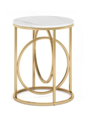 Modern Round End Table, Sofa Side Table for Living Room