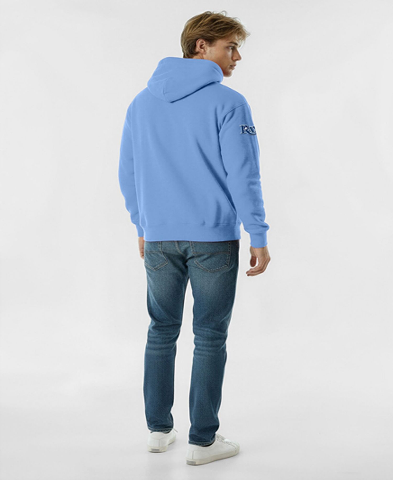 Men's Light Blue Tampa Bay Rays Reverse Weave Chenille Hoodie
