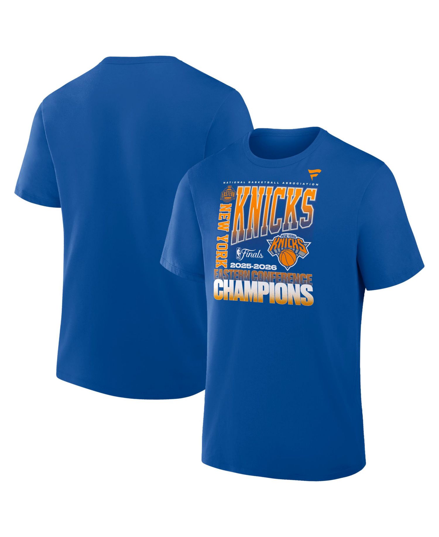 Men's Royal New York Knicks 2026 Eastern Conference Champions Stacked Block T-Shirt