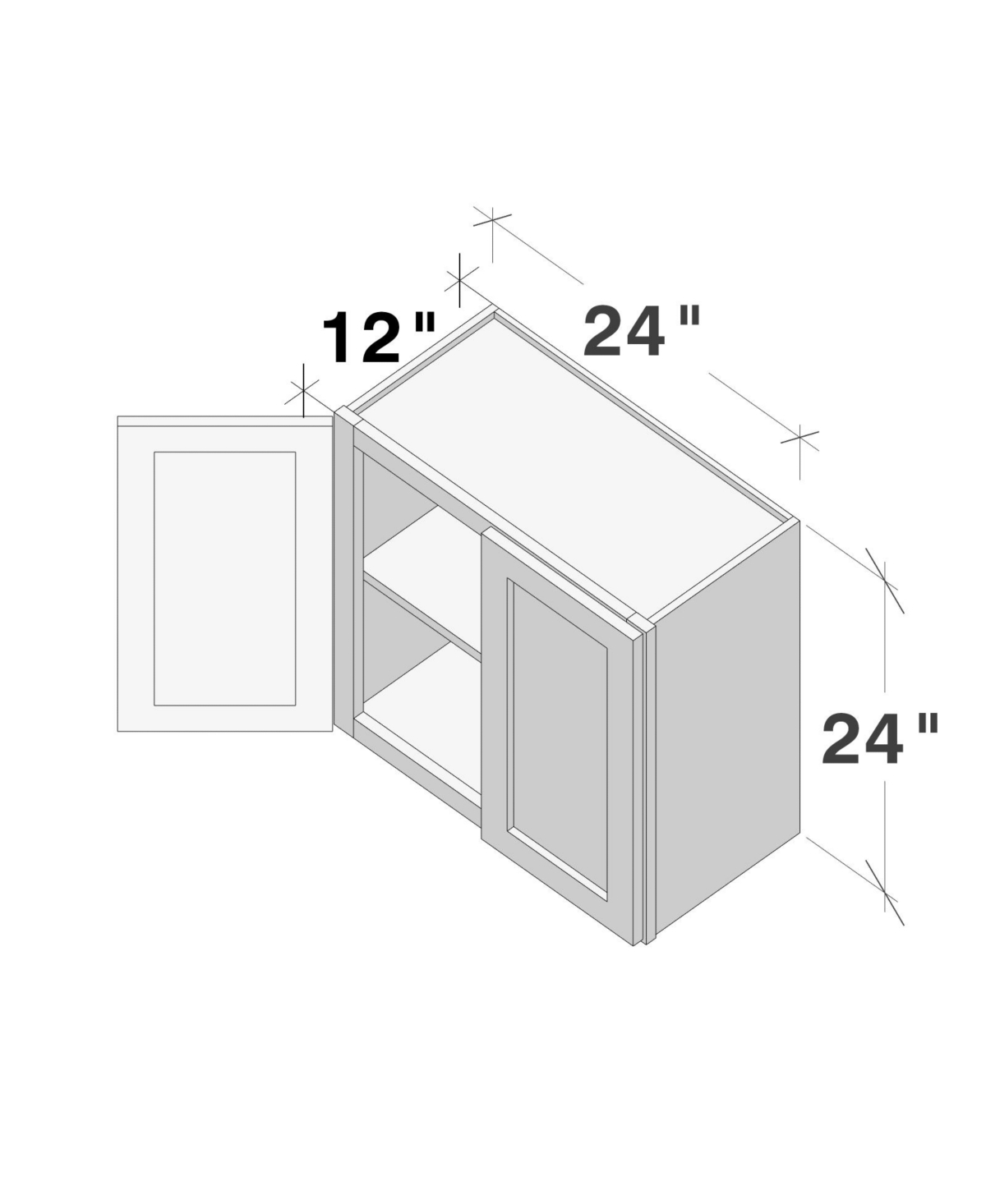 Boyel Living Double Door Short Wall Cabinet with Shelves, Ready to Assemble Kitchen Cabinet with Solid Wood Frame, Soft-Close Slides and Hinge