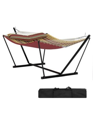 12Feet 2 Person Outdoor Hammock with Stand Heavy Duty 450lb Capacity, Weather-Resistan Portable with Carry Bag Perfect for Patio, Garden