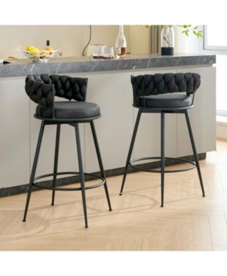 Set of 2 28 Inch Bar Stools, 360degree(s) Swivel Modern Counter Height Bar Stools