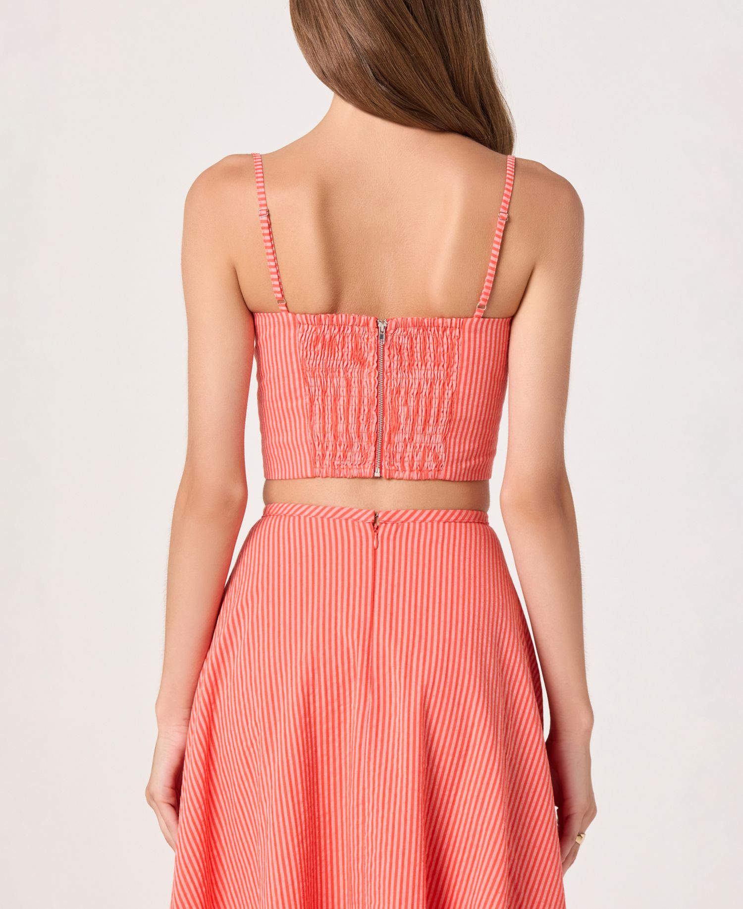 Women's Maya Sweetheart Neck Striped Cropped Bustier Tank Top
