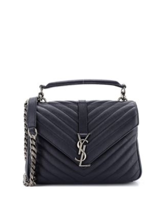 Medium Classic Monogram College Bag Matelasse Chevron Leather