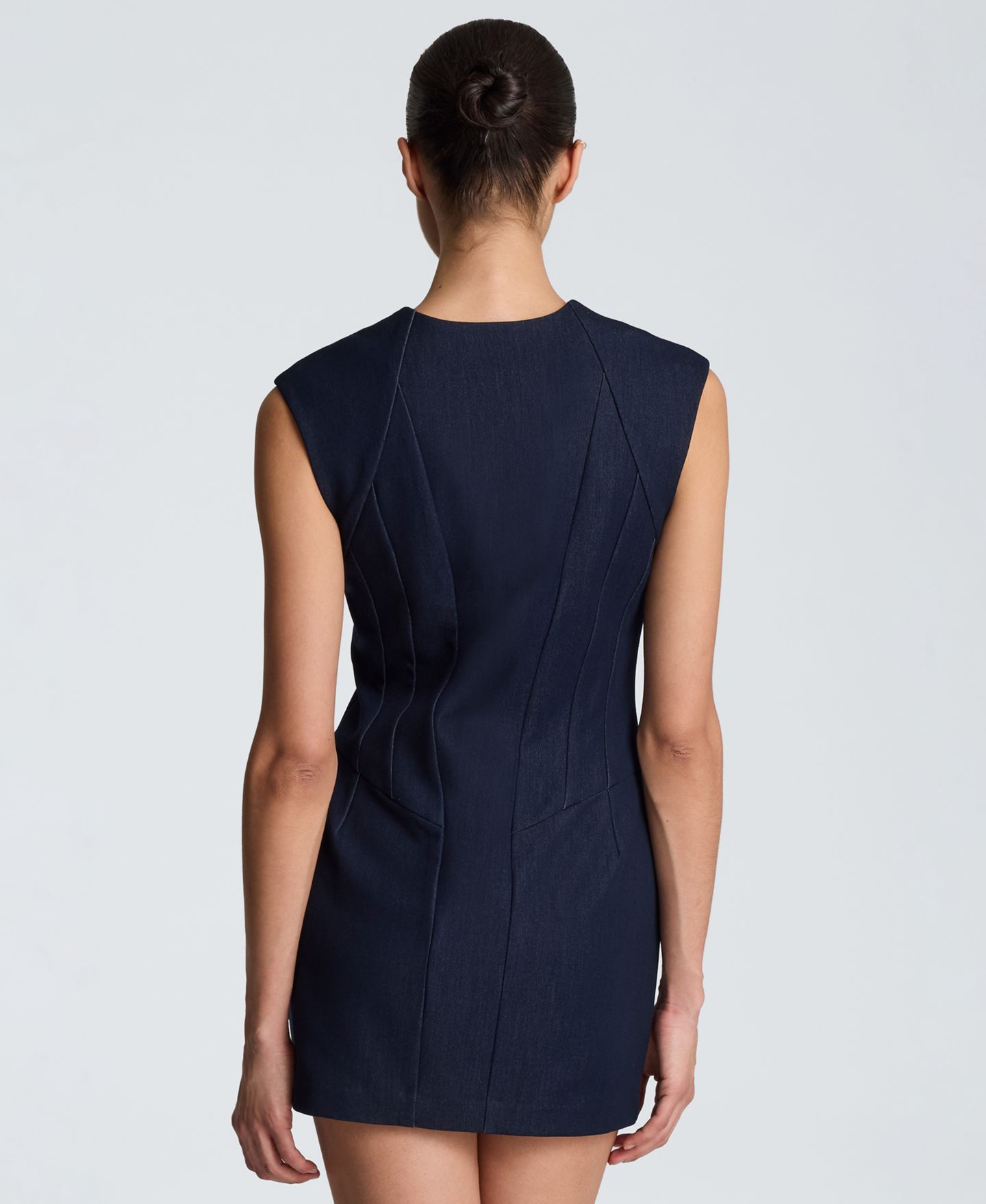 Женское платье Kenneth Cole Square Neck Zipper Front Mini, цвет: Индиго искусственный джинсовый — фото 5