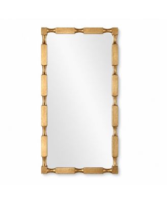 Modern Bamboo Textured Frame Mirror Rectangular Wall Mounted Decorative Mirror for Home Living Room Bedroom Entryway Decoration