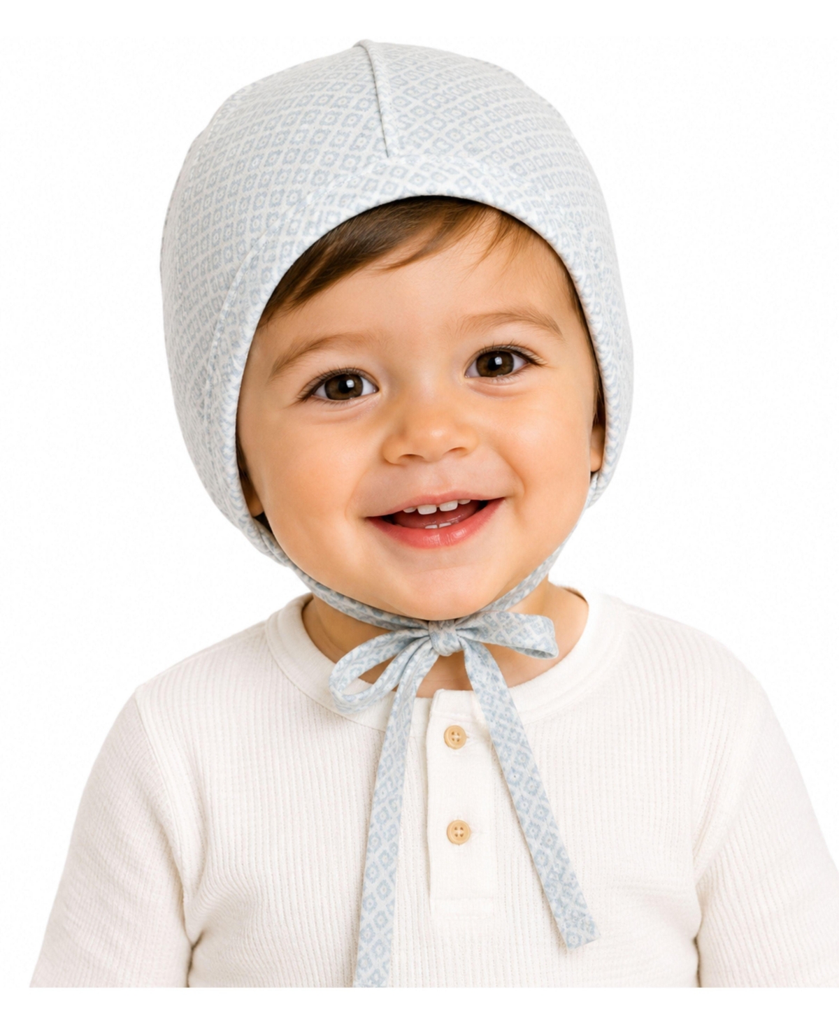 MeMoi Baby Girls "Allover Abstract Print" 100% Cotton Pointelle Knit Bonnet