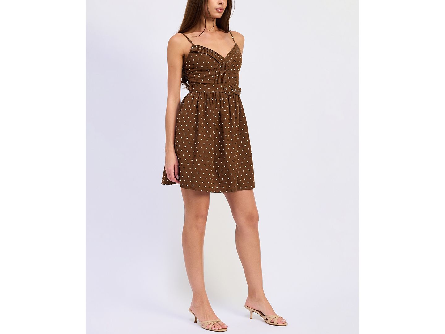 Женское платье En Saison Stella Sleeveless Mini, цвет: Коричневая слоновая кость — фото 3