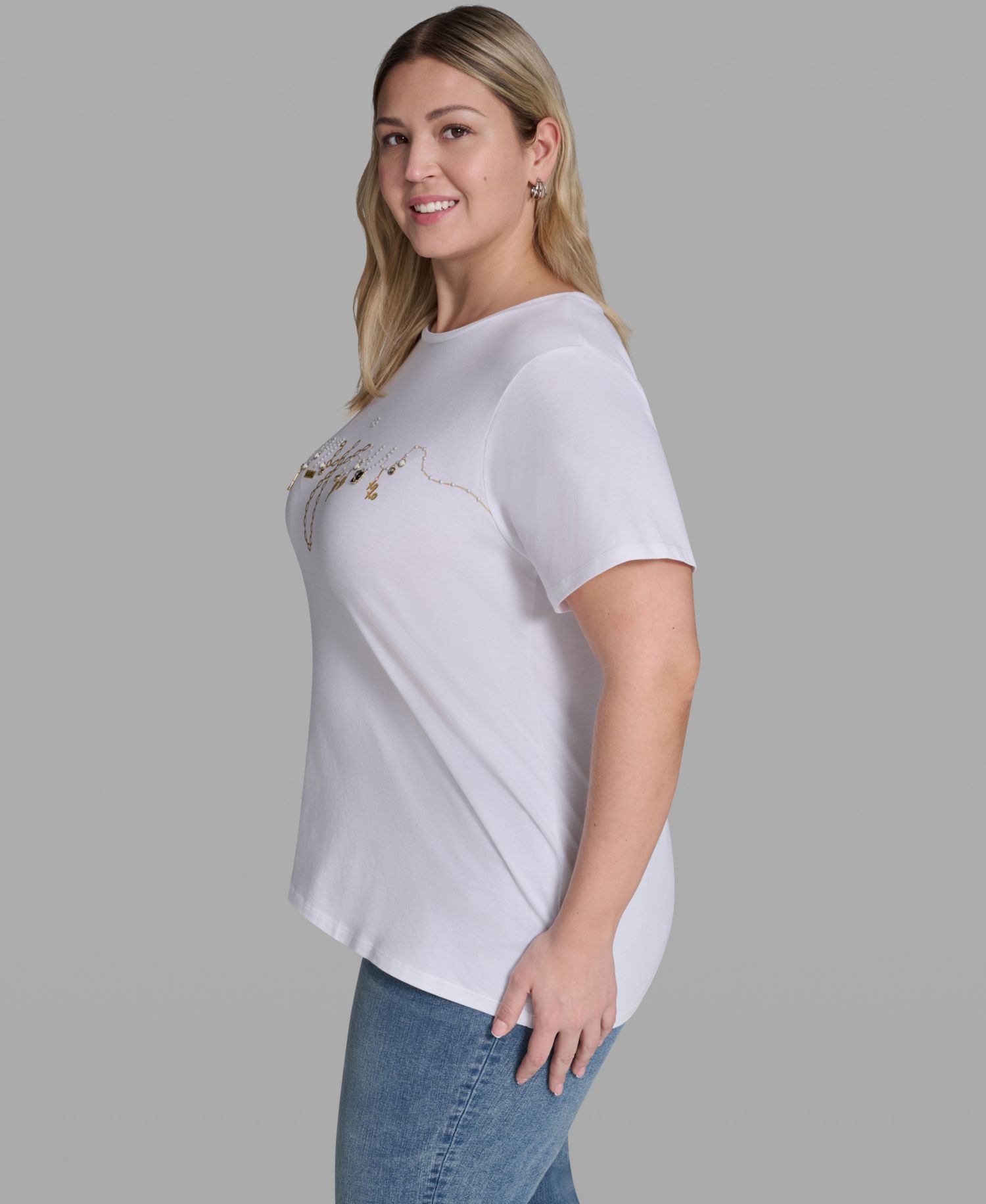 Plus Size Script Bonjour T-Shirt