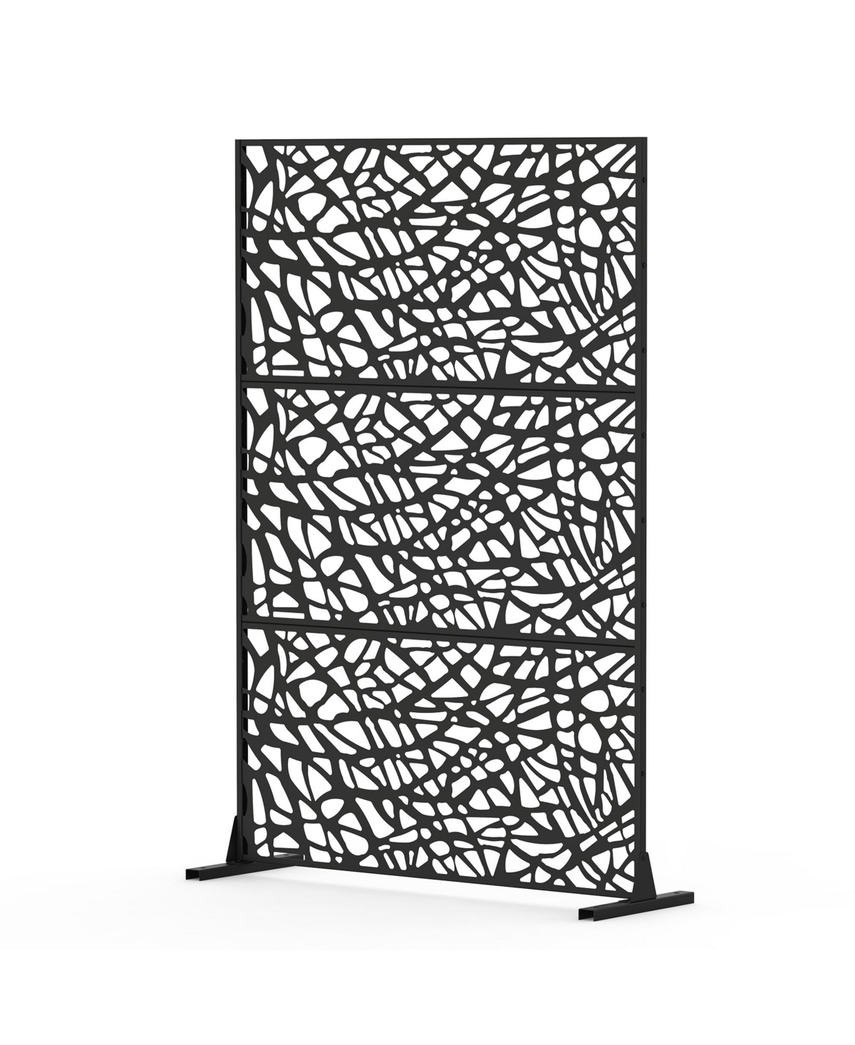 sumyeg Metal Privacy Screen Freestanding Indoor Outdoor Decorative Room Divider with Mesh Design