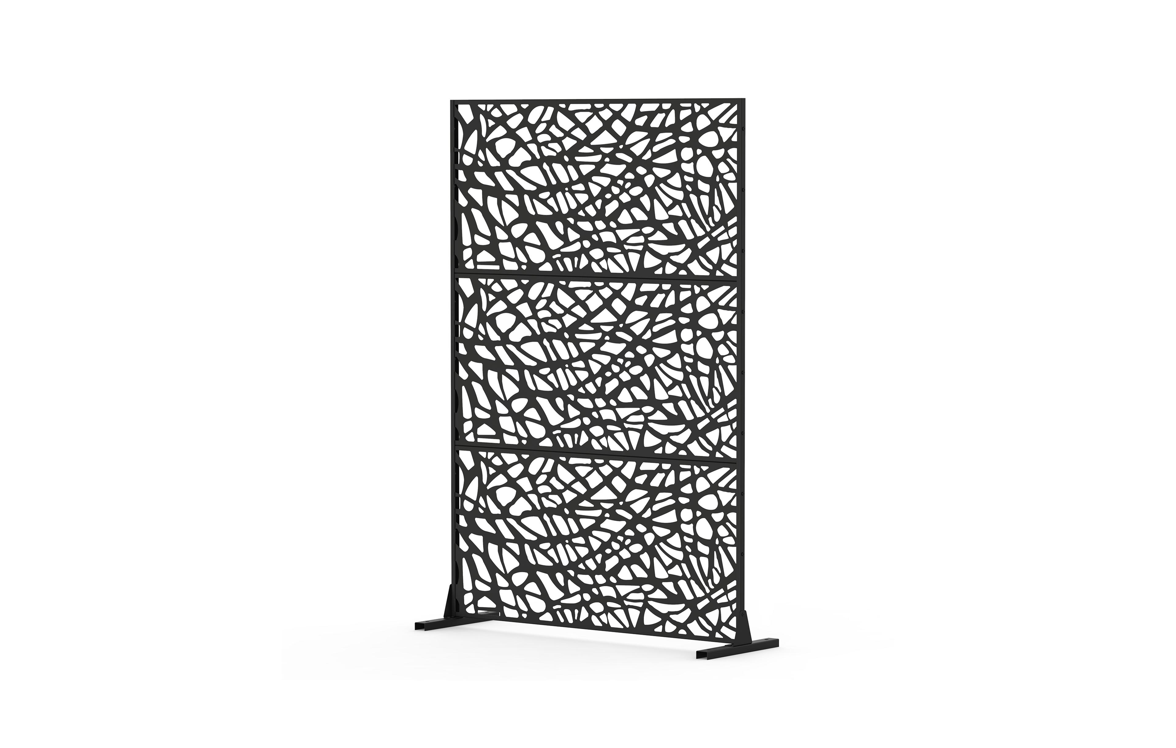 sumyeg Metal Privacy Screen Freestanding Indoor Outdoor Decorative Room Divider with Mesh Design