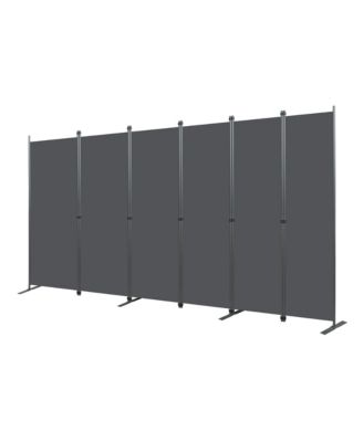 6-Panel Folding Room Divider 120 Inch x 71 Inch Heavy Duty Metal Frame Privacy Screen for Indoor Use