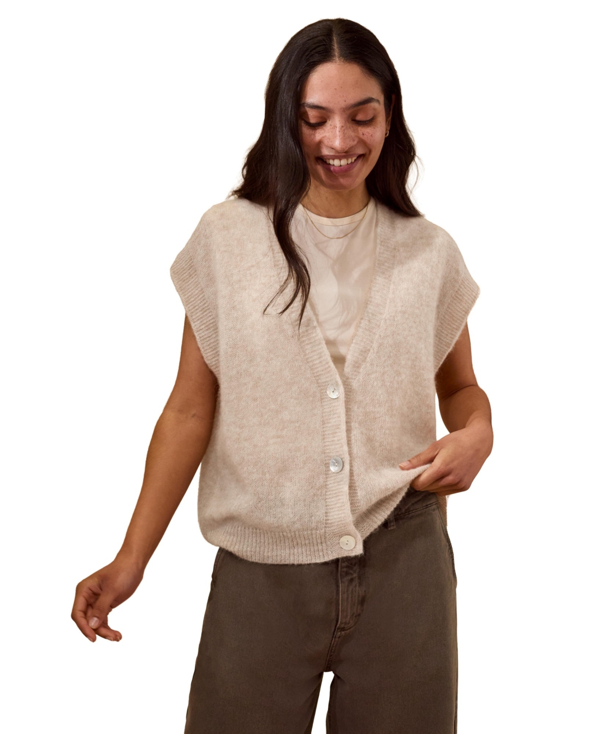 Celtic & Co. Women's Grown On Button Up Sleeve Cardigan