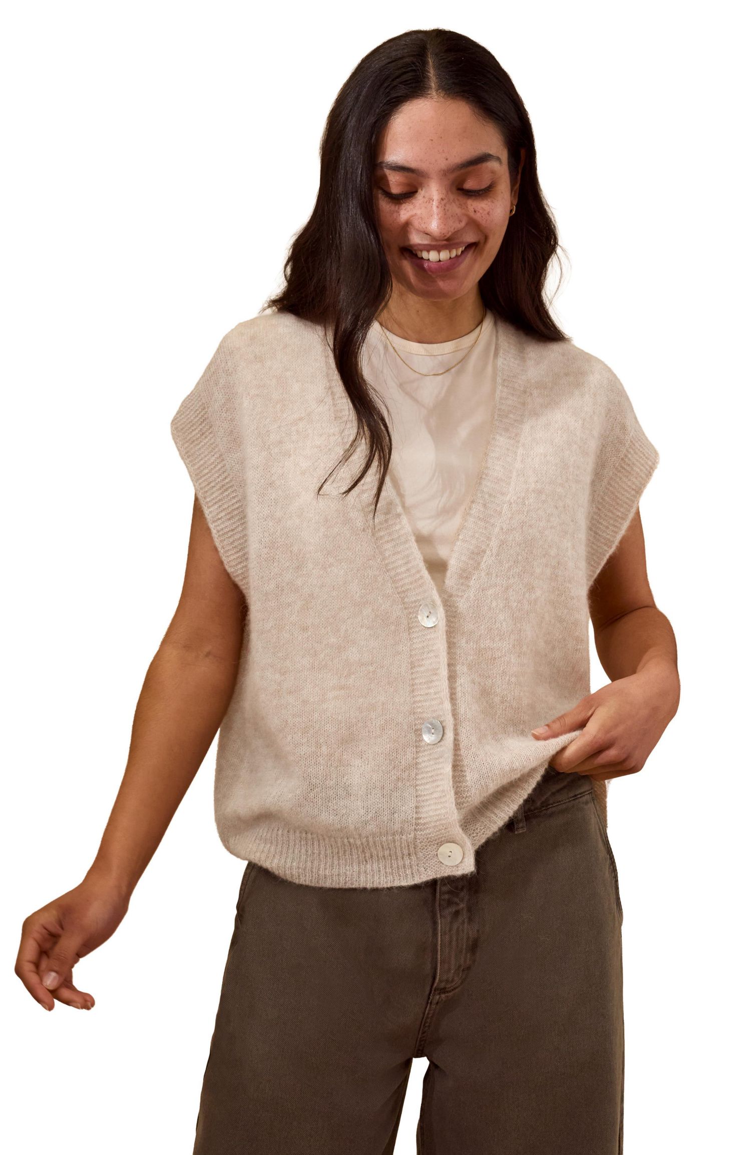 Women's Grown On Button Up Sleeve Cardigan