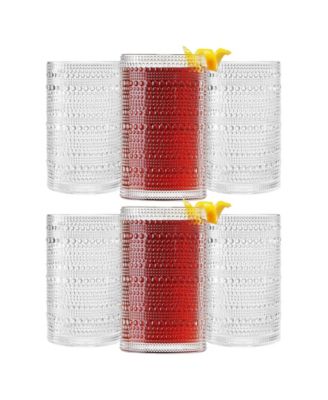 Hobnail Highball Drinking Glasses, Set of 6
