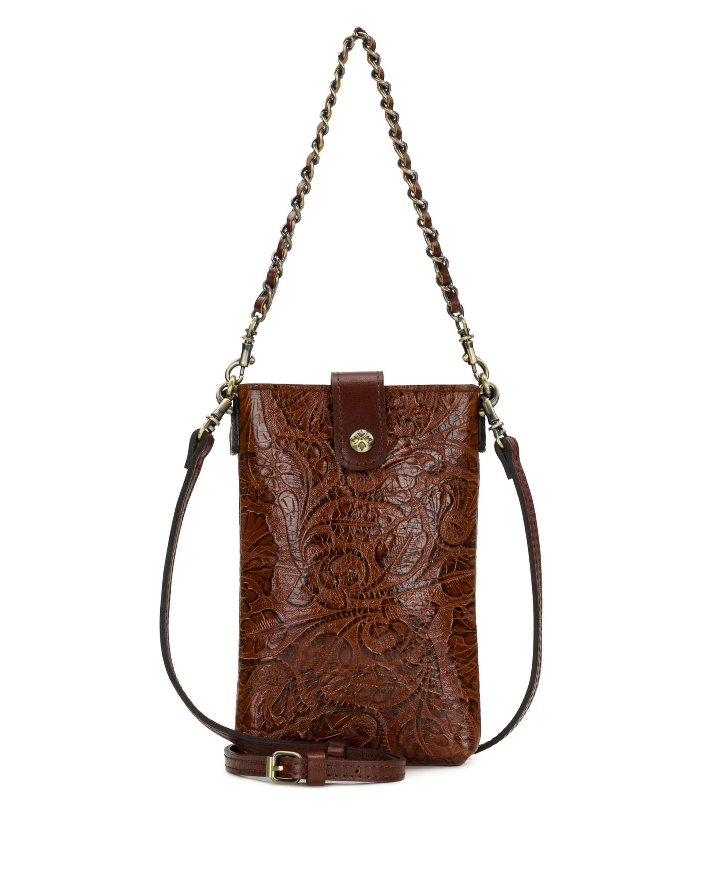 Женская сумка Patricia Nash Leontine Mini Tooled Leather Crossbody, цвет: Коньячный — фото 1