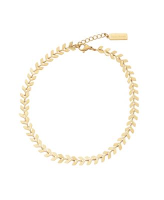 St. Moran Tarnish-Resistant Gold Alina Fishtail Chain Anklet - Gold