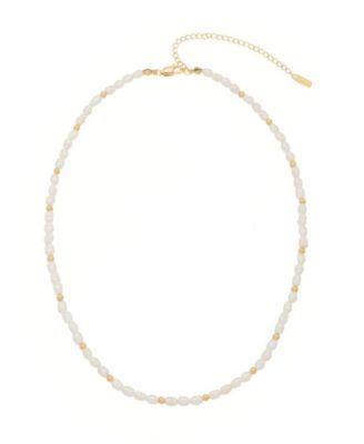St Moran Gold Natural Freshwater Seed Imitation Pearl Beads Adina Necklace - White 83$