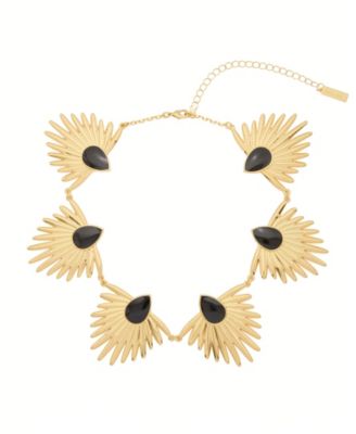 Gold Onyx Peacock Astrid Chain Necklace